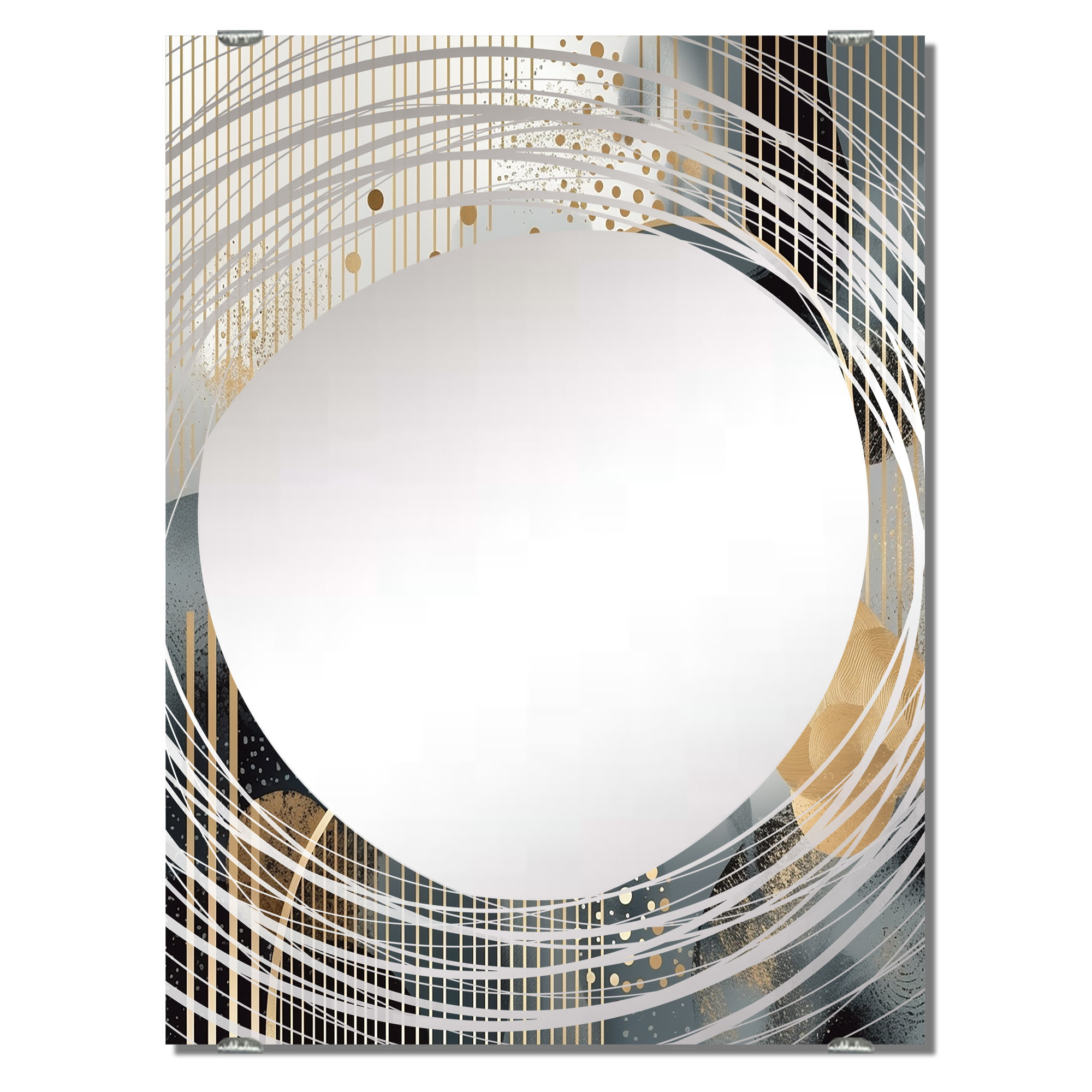 East Urban Home Bedi - Abstract Modern Shapes Big Wall Mirror | Wayfair