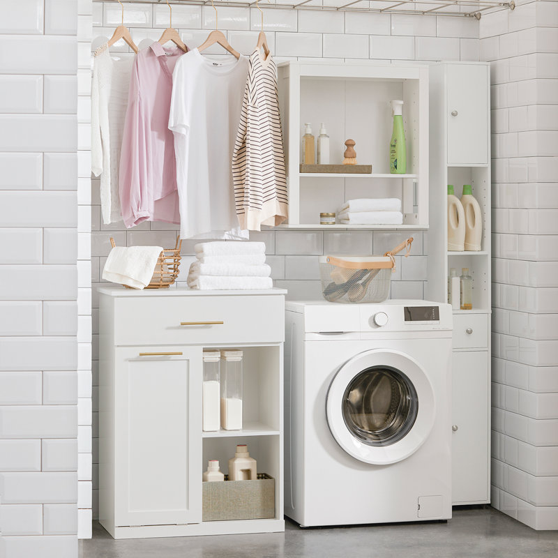 Wood Cabinet Laundry Hamper with Handles