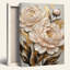 Ensemble de 1 tableau sur toile tendue avec motif floral pivoine et accents dorés-1148633779
