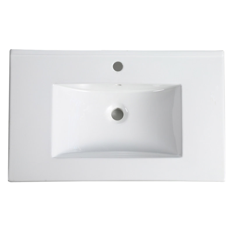 Dessus de meuble-lavabo en céramique 30 po, Blanc