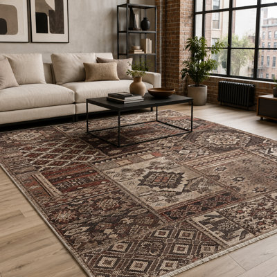 Oriental Cotton and Chenille Flatweave Area Rug