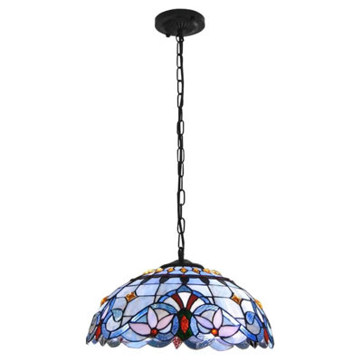 Style Pendant Ceiling Light - Beautifully Crafted Hanging Fixture With Exquisite Stained Glass Art Decor, Perfect For Enhancing The Ambiance Of Living Rooms, Dining Areas, And Entryways