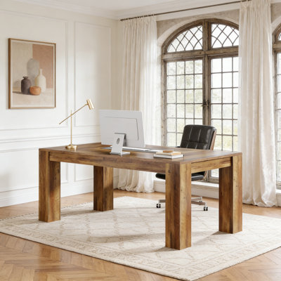 63" Computer Desk, Executive Writing Desk Large Home Office Workstation