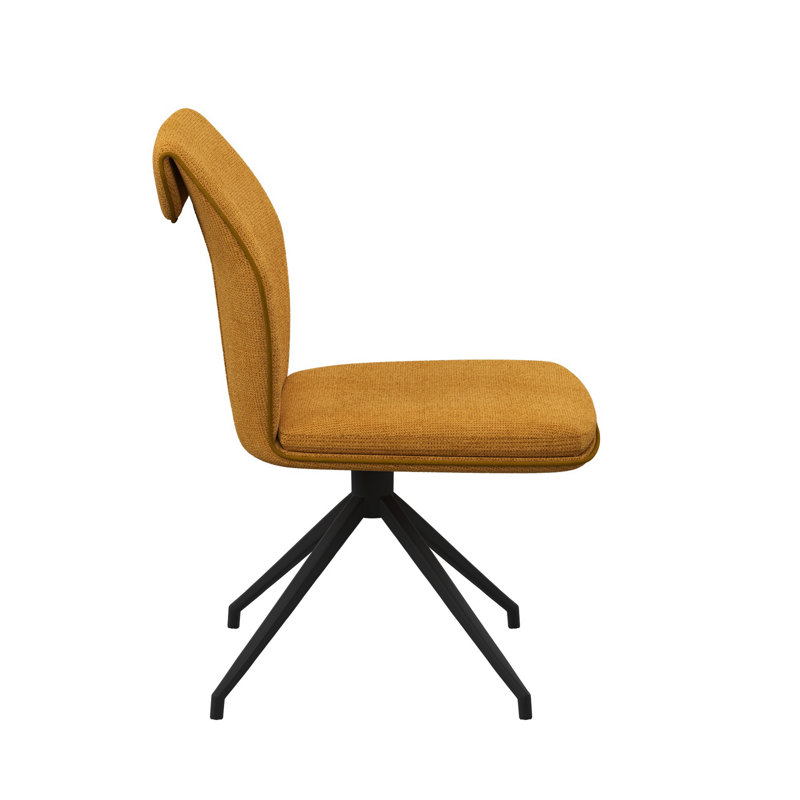 Armonia Fabric Swivel Dining Chair, Mustard