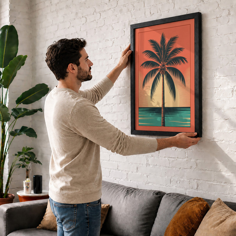 Palm Silhouette Tropical - Print, Unframed, A1 - 84.1 x 59.4 cm