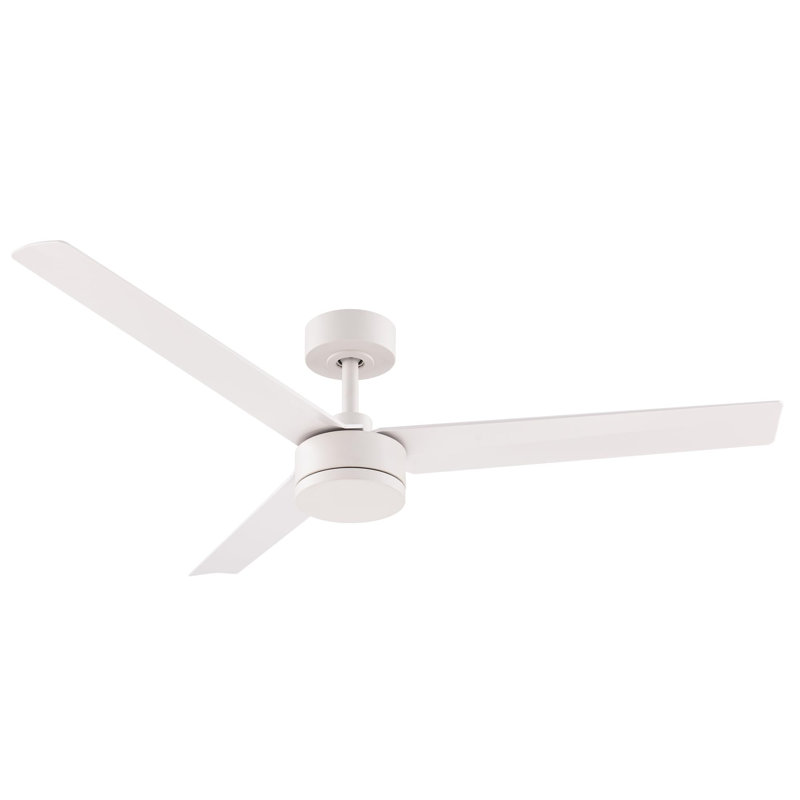 Breeze Collection Smart Indoor and Outdoor 52in 3-Blade Ceiling Fan with Remote Control Works With iOS or Android App, White