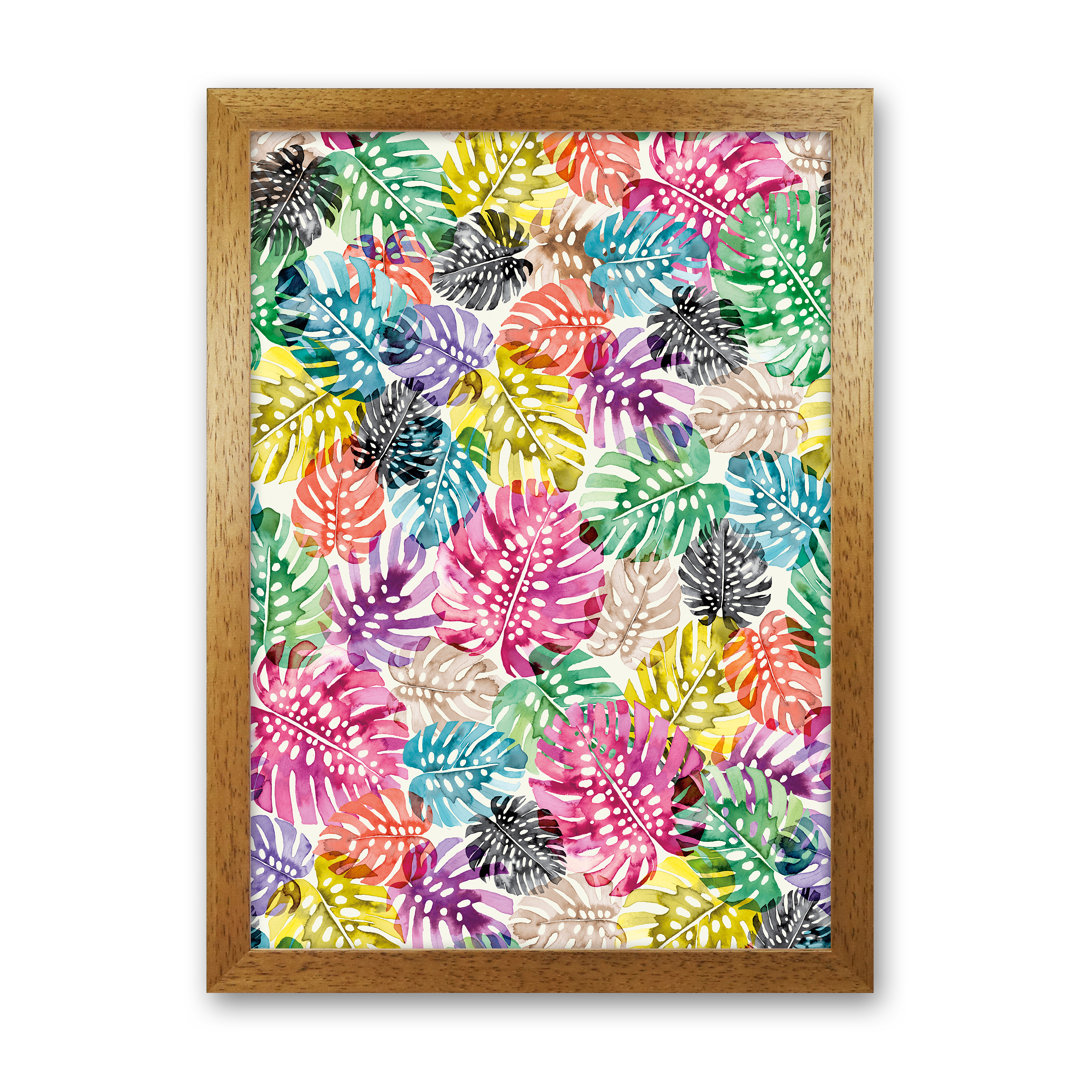 Tropical Monstera Leaves Multicolored - Print