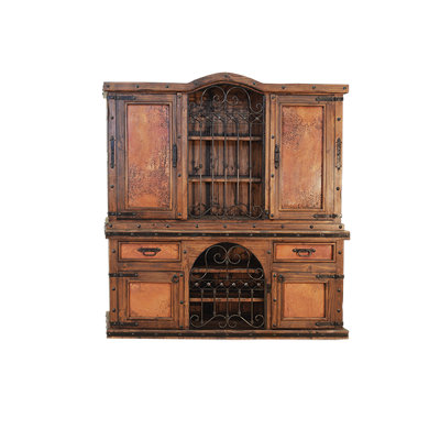 Rancho Cobre Rustic Copper Display Hutch Cabinet