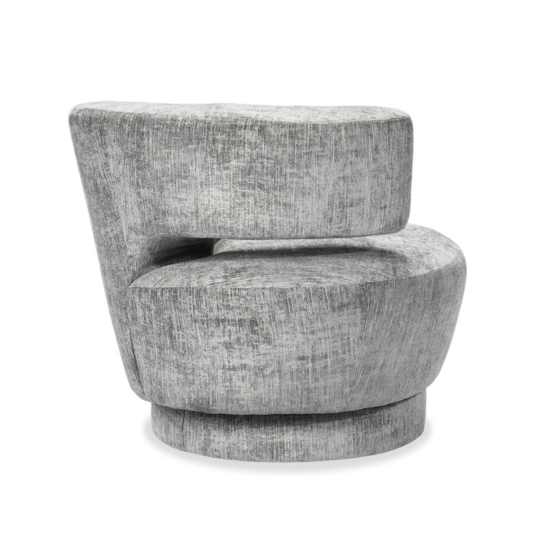 Arabella Swivel Lounge Chair, Feather Chenille