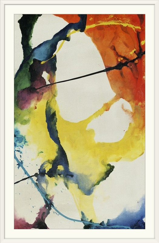 «Celestial I» par Govind - reproduction d'art, Cadre blanc, H 44 po x l 32 po x P 1 po