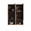 Armoire latérale Mid-Century noir et noyer pour salle de bain Cc1014s110,309, rangement de 14 pouces, textures à rayures chics, panneaux en bois massif multicouches E1-Grade ouverts, surface douce, rails, charnières