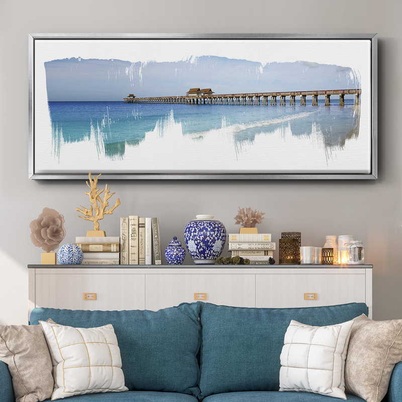 Virginia Beach Pier - toile encadrée, H 20 po x l 50 po