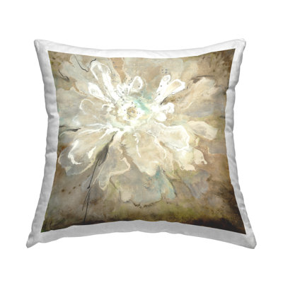 Abstract Brown Flower Petals Printed Throw Pillow Design By Liz Jardine