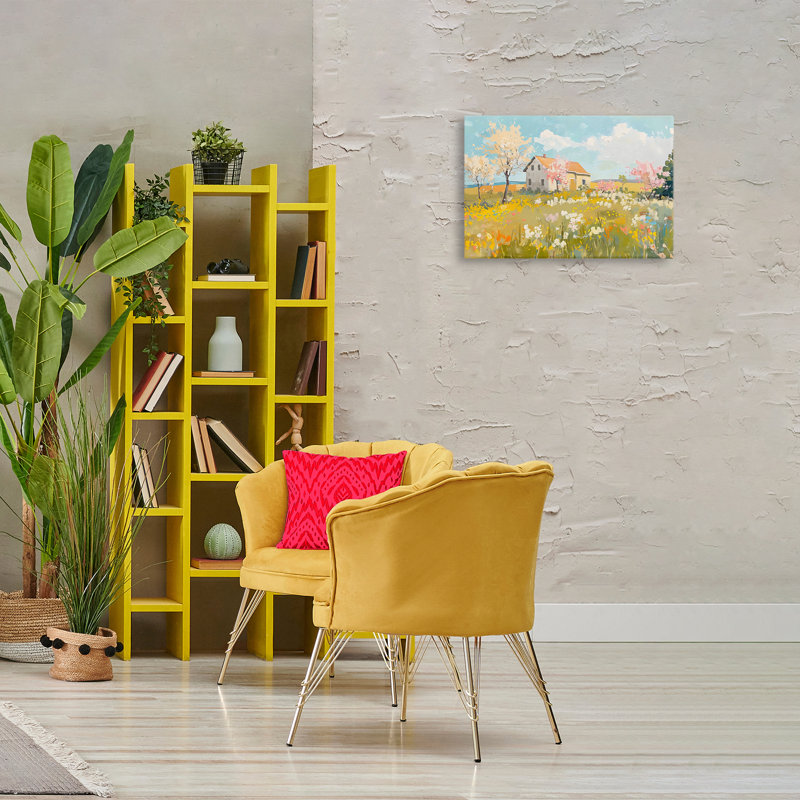 Toile de printemps avec grange, conception par LSR Creative Studio, H 16 po x l 24 po