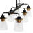 Metal and Seedy Glass 6-Light Linear Chandelier-70181203