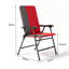 Ensemble de 2 chaises de patio pliantes et rembourrées, dossier haut avec accoudoirs, rouge / gris-1727211611