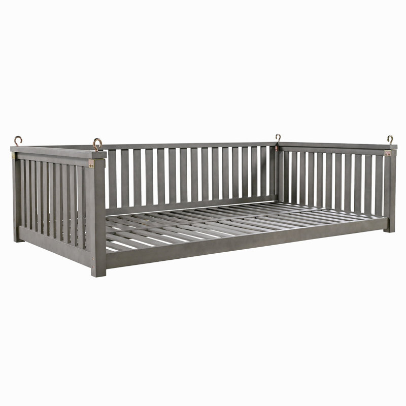 Balancelle de jardin en bois avec corde pour la cour arrière, Grey