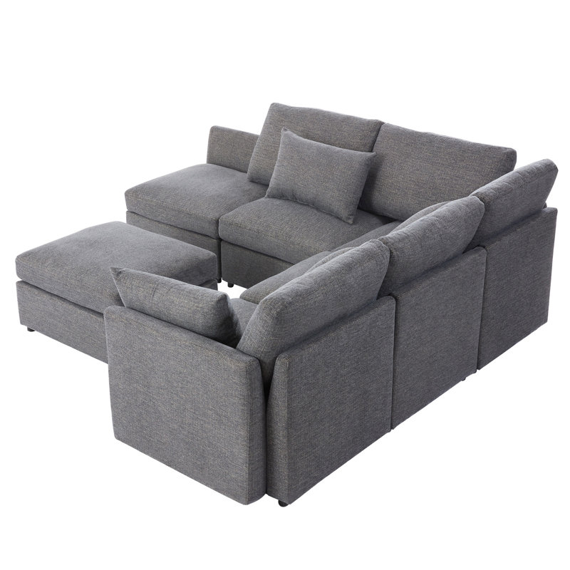 Canapé modulaire modulaire en U, Gris chenille