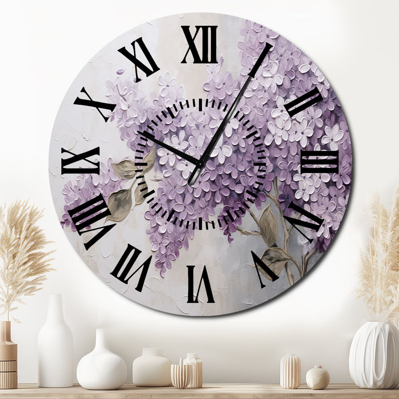 Magnifique horloge murale Lilacs Dreamscape, Surdimensionné