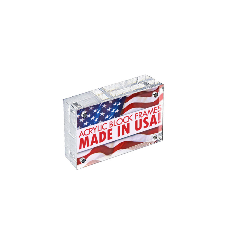 Clear Acrylic Magnetic Photo Frame Block 4.5" x 3" Vertical/Horizontal