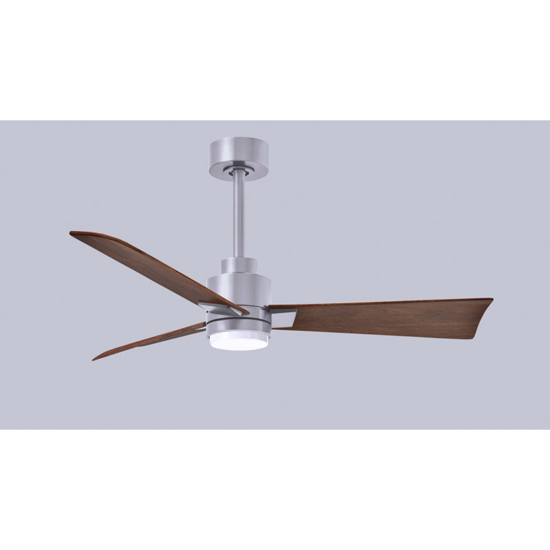 Ventilateur de plafond Alessandra, Nickel brossé, 42", Noyer