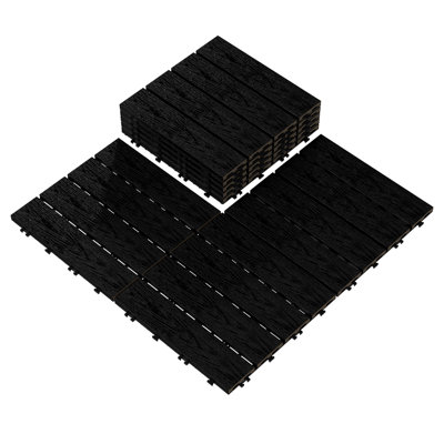 12'' X 12'' Composite Interlocking Deck Tile(Set Of 10)