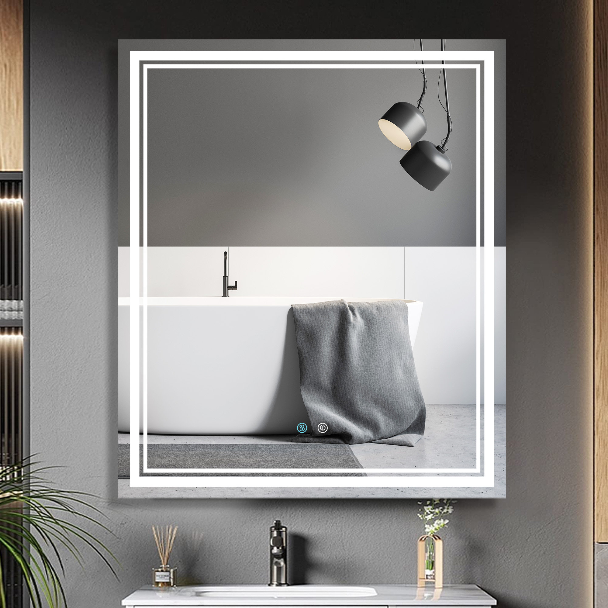 Grand Miroir de Douche Anti Buée – Miroir Incassable pour Rasage