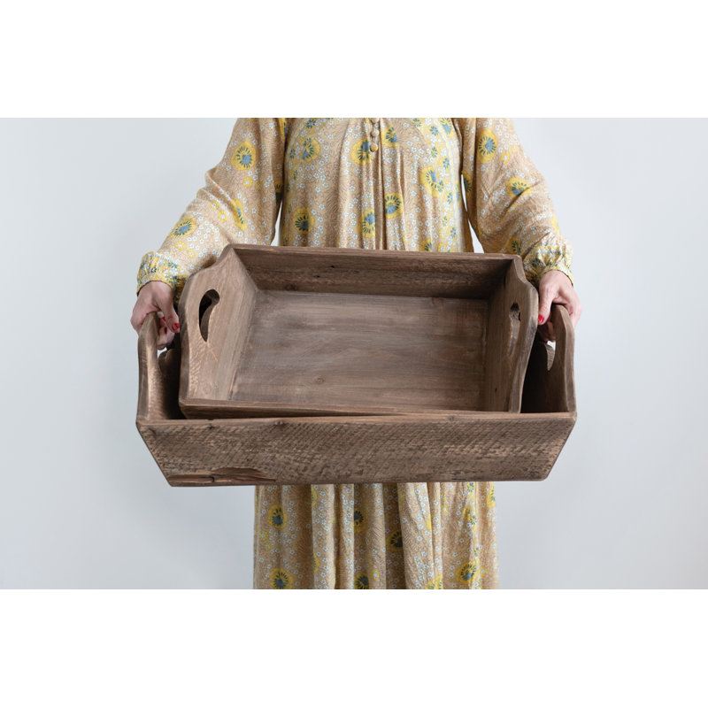 Solid Wood Tray - Set of 2
