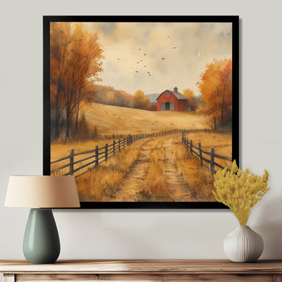 Red Yellow Autumn Country Delight Barn - Barn Wall Decor