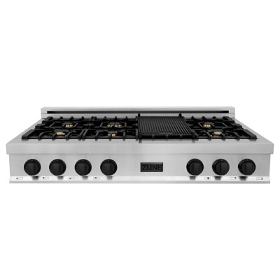 Autoportant ZLINE 48 po avec 8 brûleurs en acier inoxydable