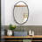 Classic Scalloped Mirror with Wooden Frame for Bathroom or Entryway-826362275