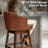 Swivel 31.9'' Faux Leather Bar Stool with Solid Wood Legs, Brown-186223925-200367122