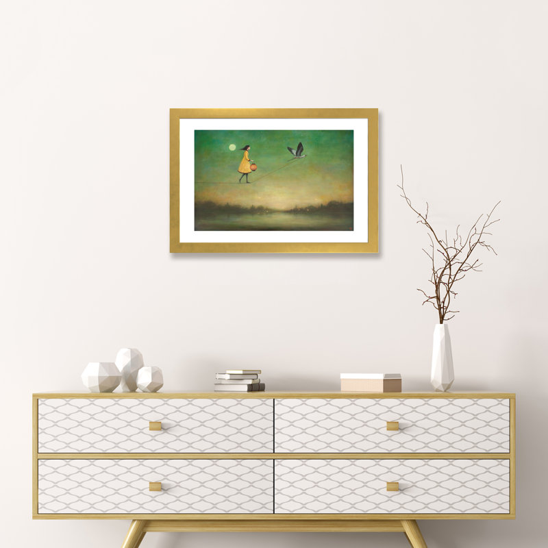 « blue moon expedition » par duy huynh-print, H 24 po x l 32 po x P 1 po, Papier encadré doré