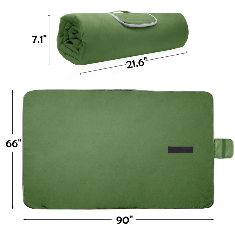 Couverture imperméable pour l'extérieur Tirrinia, Vert / noir, L 66 po x L 90 po