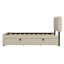 Lit plateforme tapissier double en velours double - Lit gigogne simple inclus-2007270615