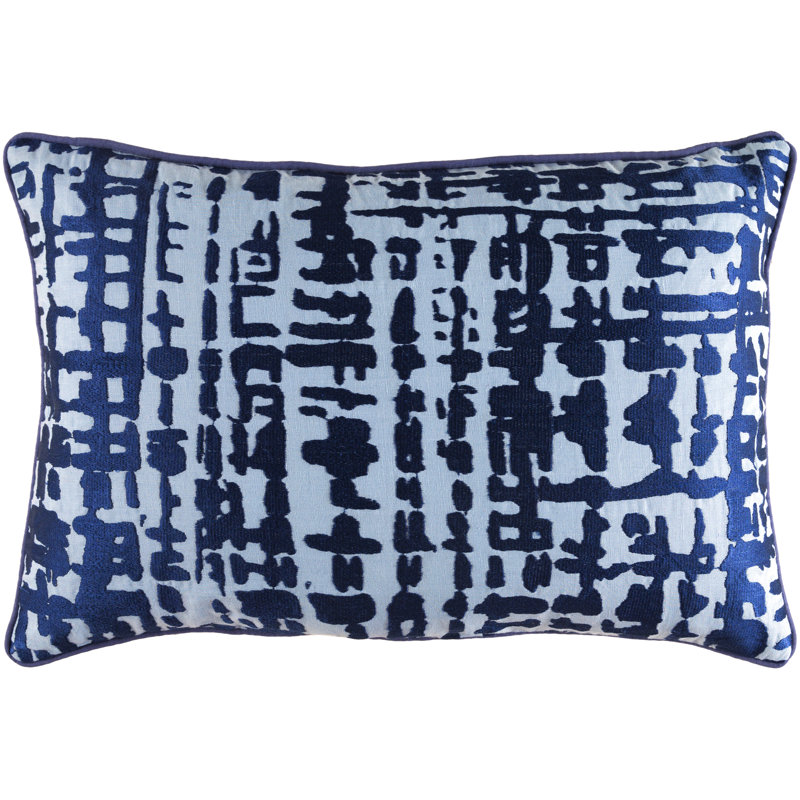 Hessian Lumbar Pillow Cover, Navy/Pale Blue