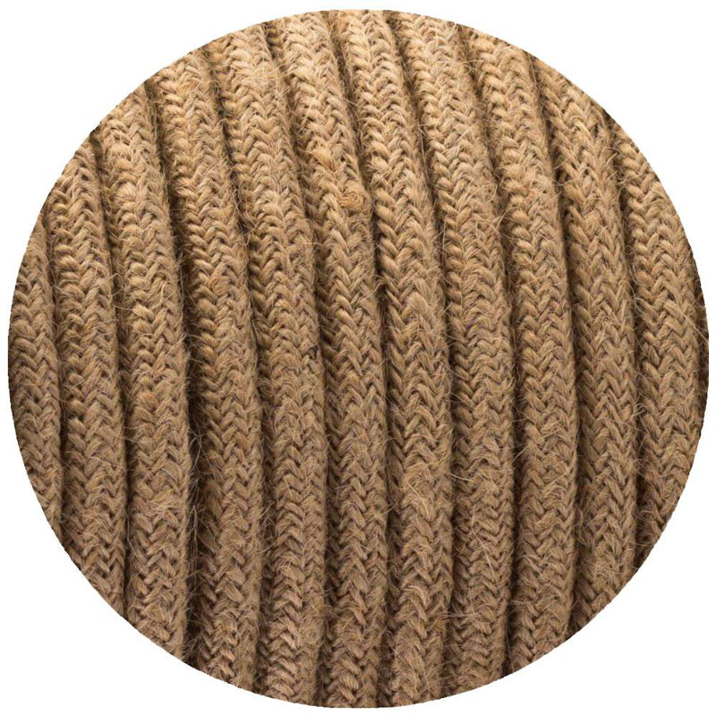 3m 2 Core Round Fabric Electrical Cable Braided Flex Cord for Lightning Lamp and DIY Projects, Hemp
