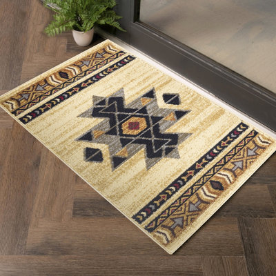 Tapis de sol 10 po X 3 po, crème polypropylène crème, surface