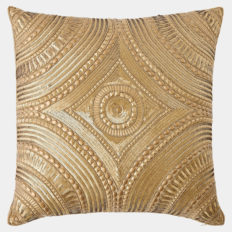 Roman Beaded Square Pillow Cover & Insert