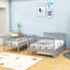 Lit simple superposé au dessus d'un lit double avec lit gigogne et tablettes-1575470297