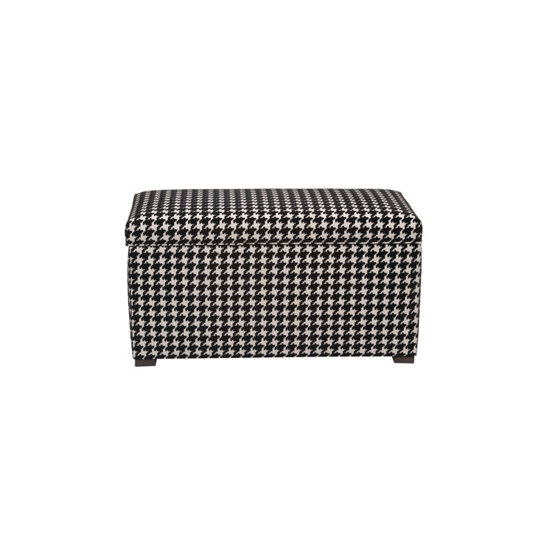 Bagnall Polyester Upholstered Storage Bench, Black/White