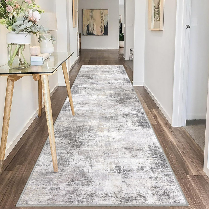 Tapis de chambre antidérapants lavables avec envers en caoutchouc, Tapis de couloir : 3 pi x 10 pi