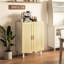 Buffet avec espace de rangement fonctionnel - blanc et naturel