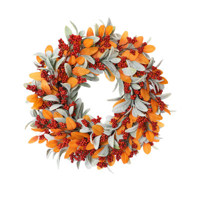 17.7 " Mixed Greenery Silk Wreath