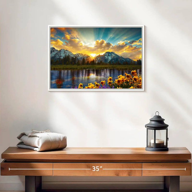 Grand Teton, Cadre flottant blanc, 19 po x 13 po