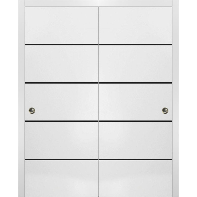 Finition en bois massif manufacturé, Satin blanc, 56 po x 96 po