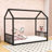 Metal Floor Bed With House-Shaped And Guardrails-23971056-23971059