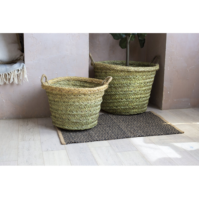 Panier en osier, H 13,5 po x l 19 po x P 19 po