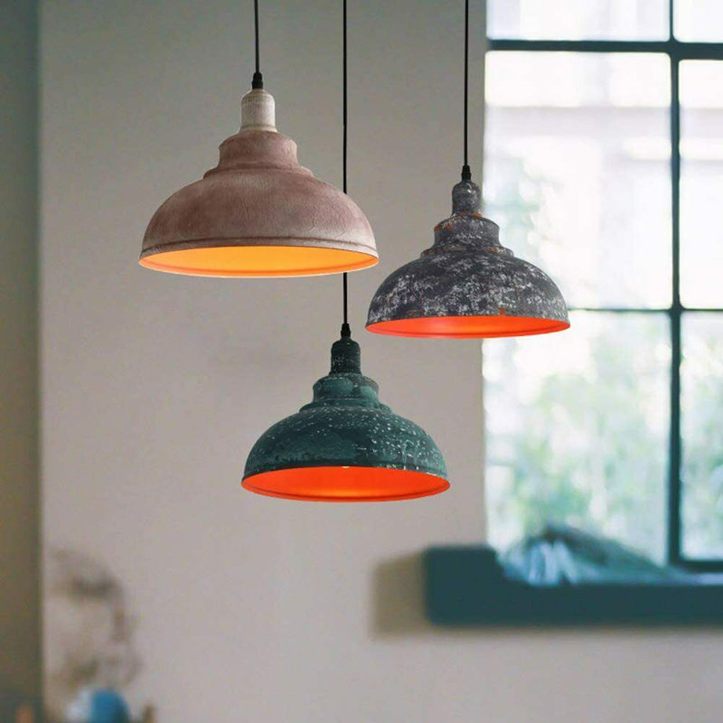 43.18cm H Metal Bowl Pendant Shade ( Uno ) in Army Cama