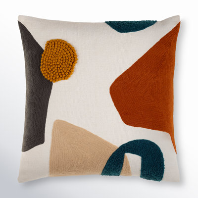 Fulbourn Embroidered Cotton Throw Pillow
